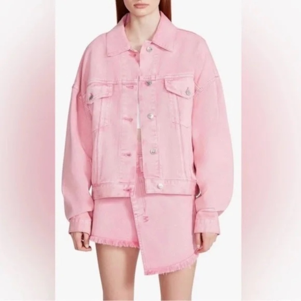 NWOT- Steve Madden Pink Oversized Jean Jacket- Size Medium